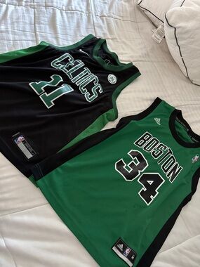 adidas Boston Celtics Black & Green NBA Jerseys - #31 & #34